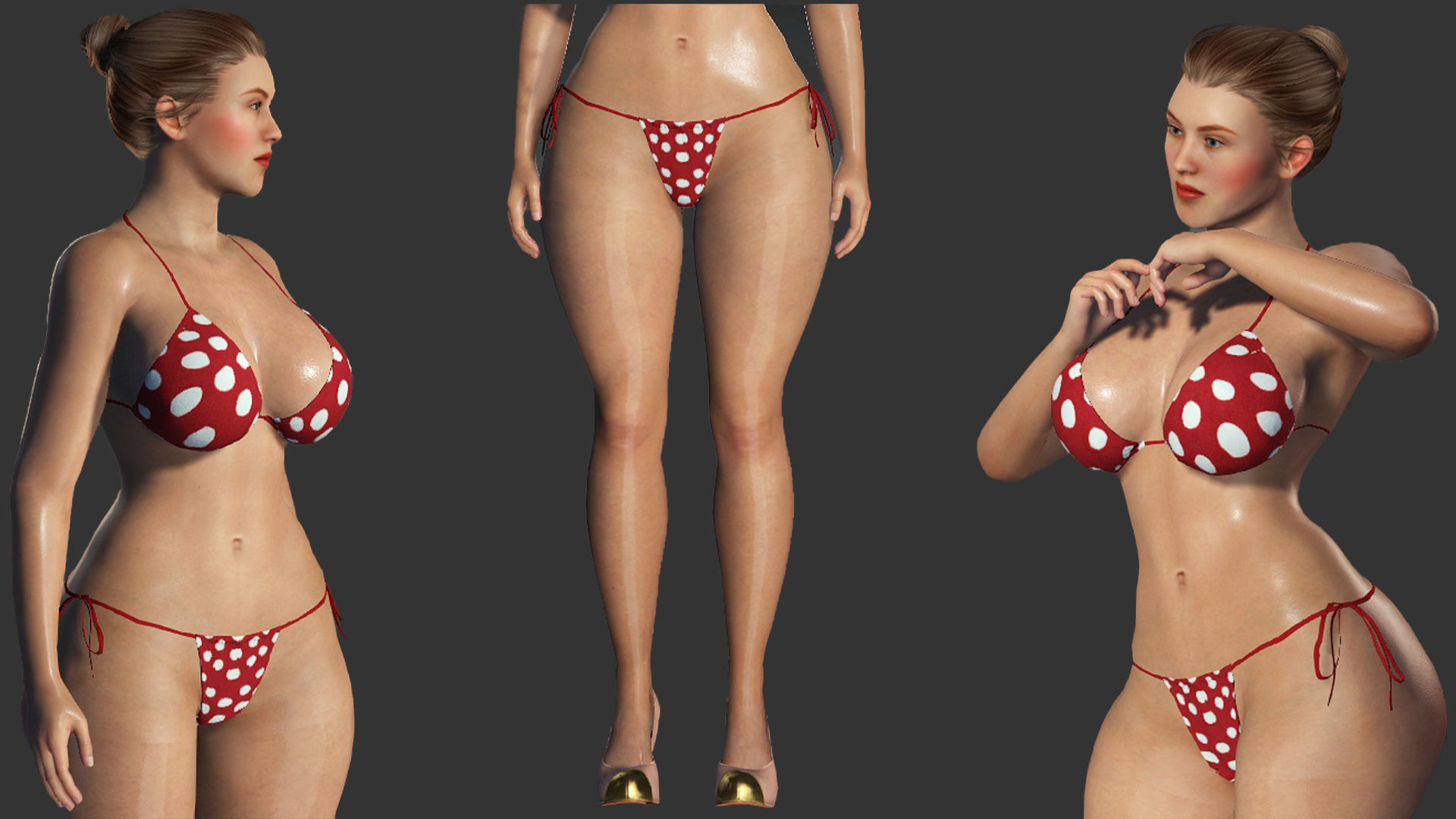 Realistic Female Character Low-poly 3D model Low-poly 3D model_15