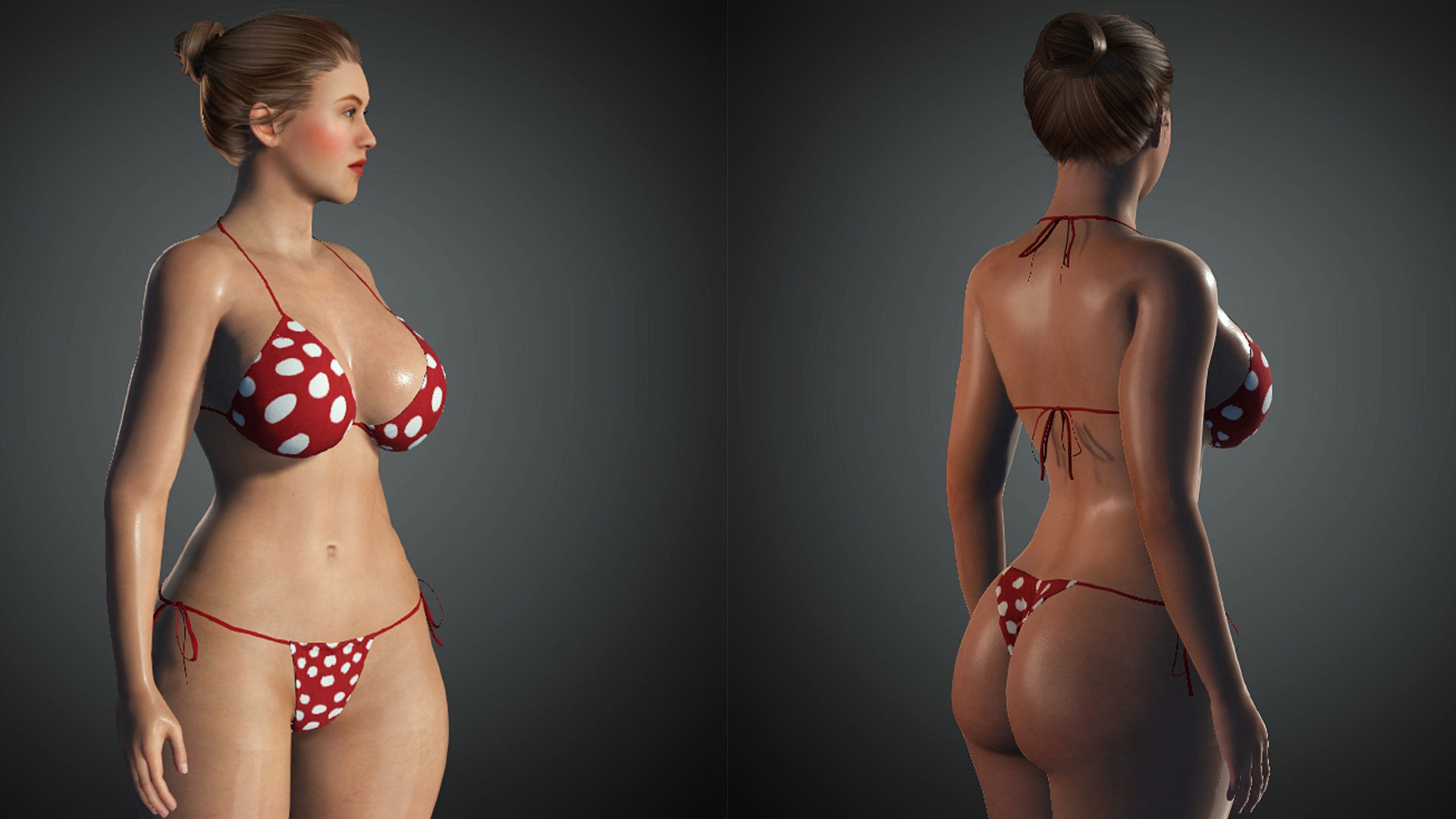 Realistic Female Character Low-poly 3D model Low-poly 3D model_14