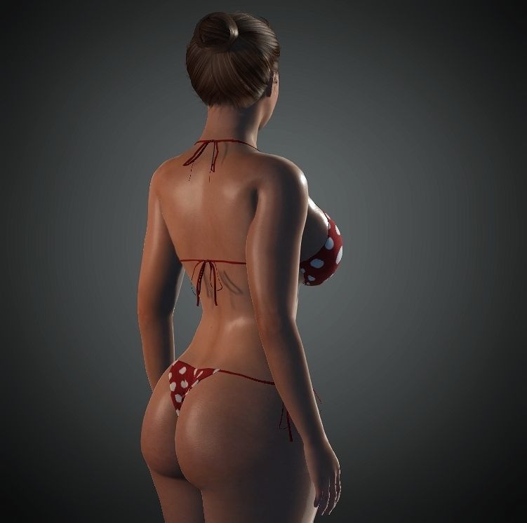 Realistic Female Character Low-poly 3D model Low-poly 3D model_22