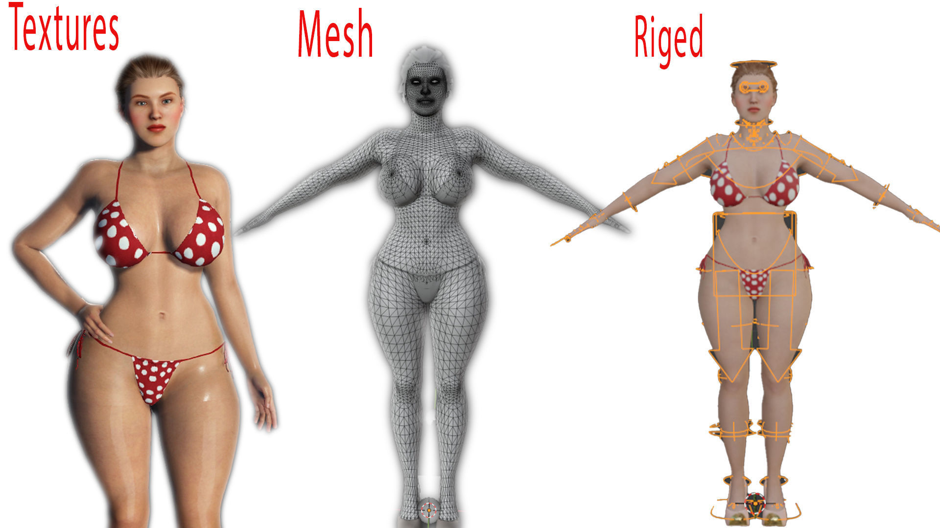 Realistic Female Character Low-poly 3D model Low-poly 3D model_13