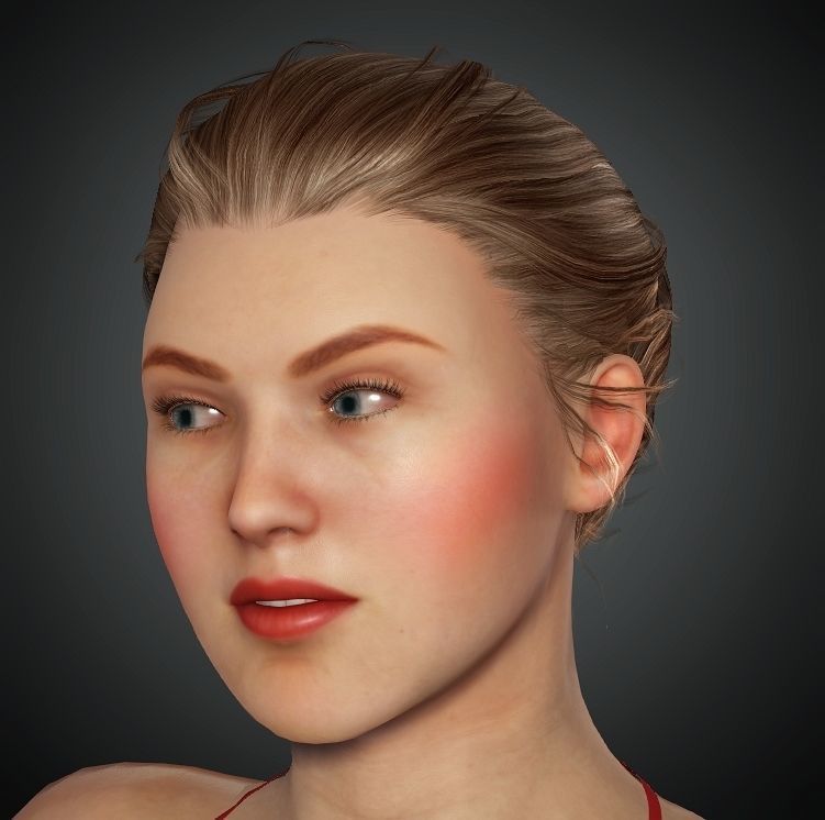 Realistic Female Character Low-poly 3D model Low-poly 3D model_37