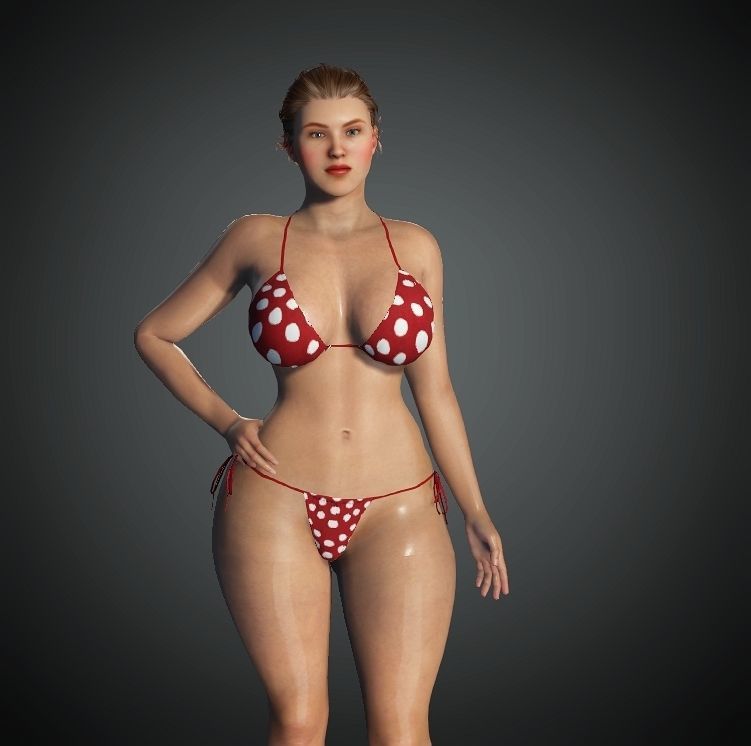 Realistic Female Character Low-poly 3D model Low-poly 3D model_48