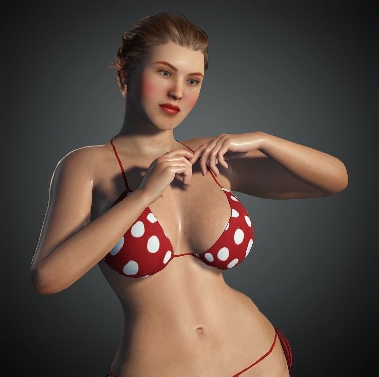 Realistic Female Character Low-poly 3D model Low-poly 3D model_23