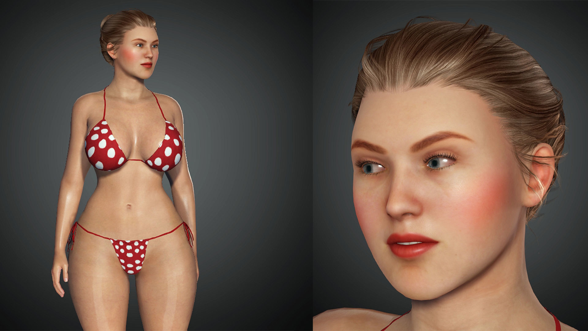 Realistic Female Character Low-poly 3D model Low-poly 3D model_10