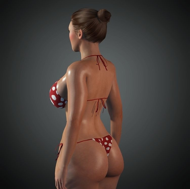 Realistic Female Character Low-poly 3D model Low-poly 3D model_18