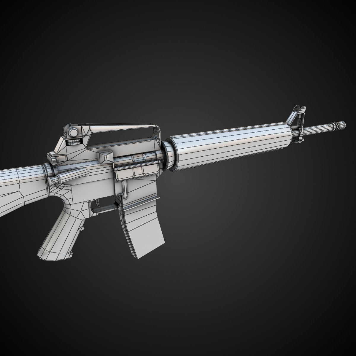 M16 Assault rifle 3D Model Game ready .max .obj .fbx .lwo .lw .lws .ma ...