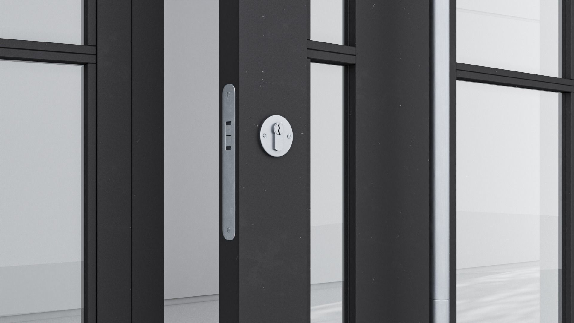 Aluminium door 271 3D model_4