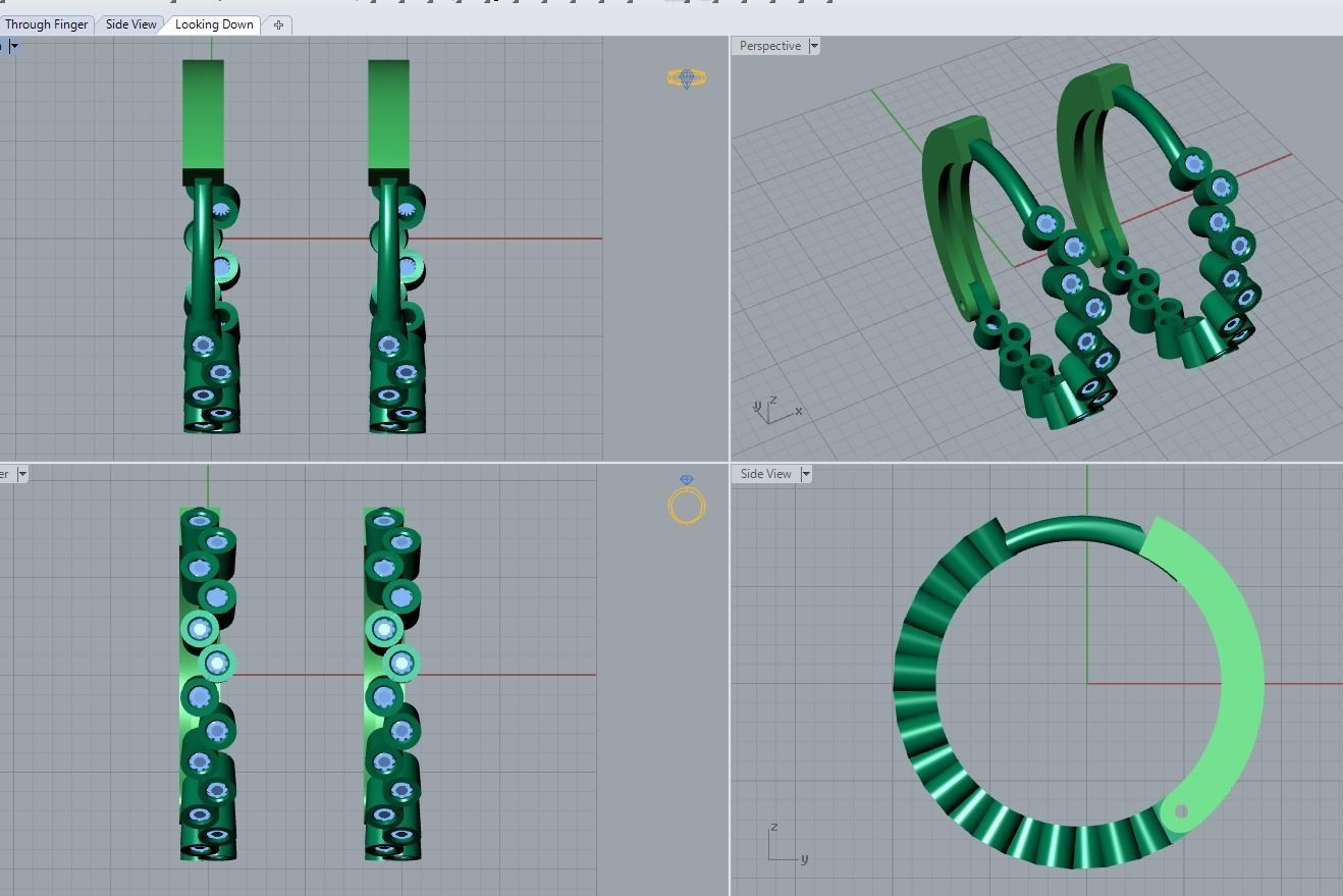 clasp earrings 3D print model_3