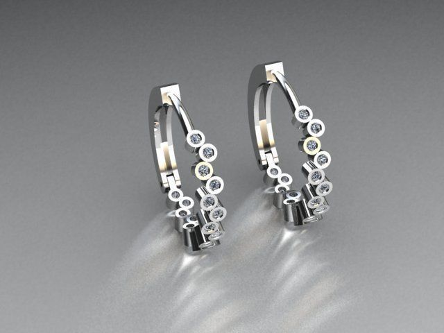 clasp earrings 3D print model_1