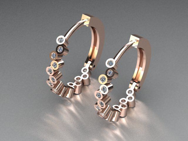 clasp earrings 3D print model_2