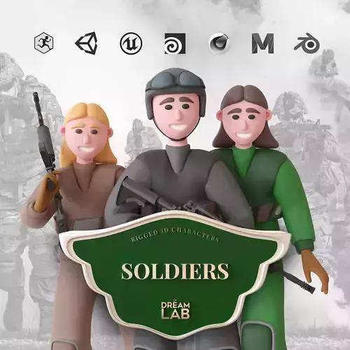 Soldiers - Rigged 3D Characters 12 Animations