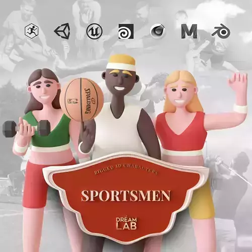 Sportsmen - Rigged 3D Characters 12 Animations