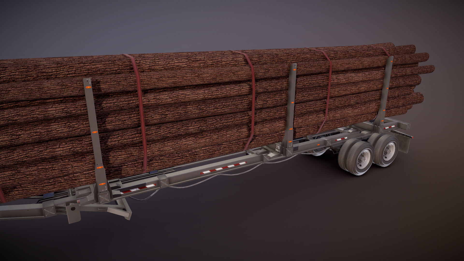 Cabover log semitruck Low-poly 3D model_22