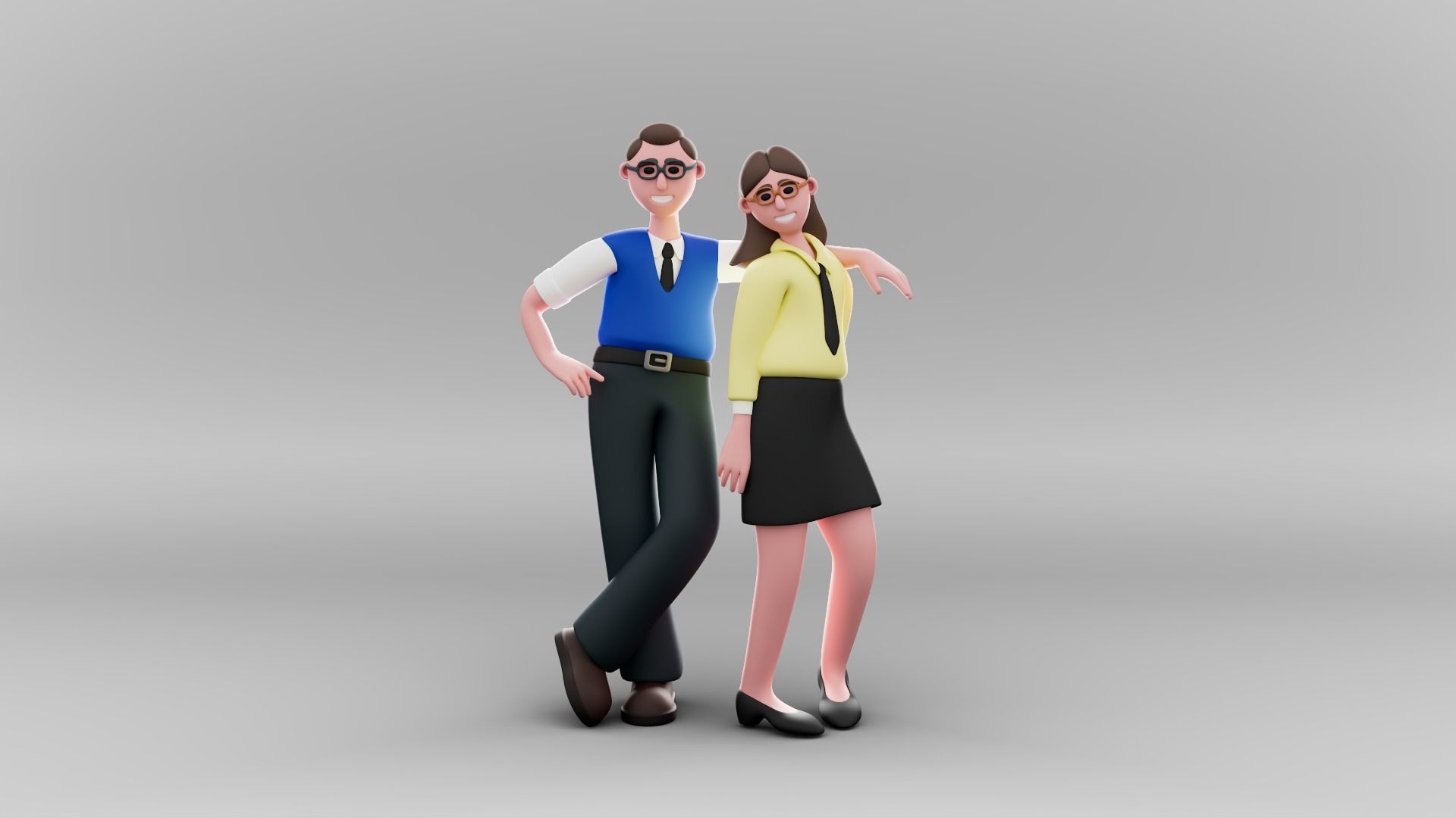 Teachers - Rigged 3D Characters 12 Animations Low-poly 3D model_8