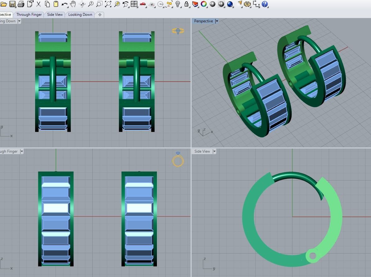 clasp earrings 5 in this package 3D Model Collection_20