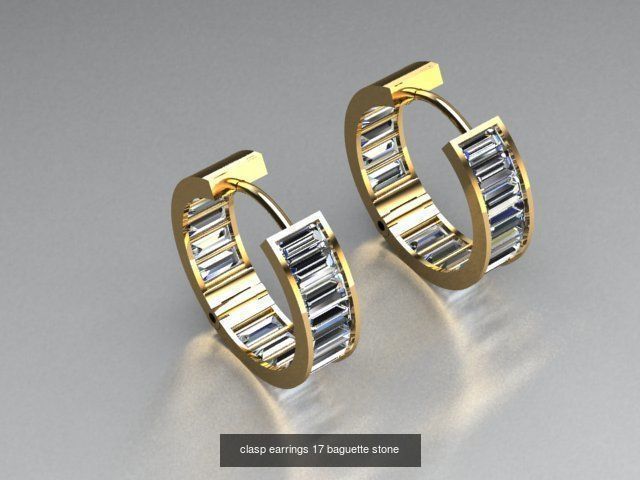 clasp earrings 5 in this package 3D Model Collection_2