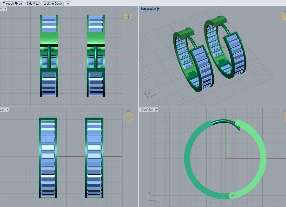 clasp earrings 5 in this package 3D Model Collection_17