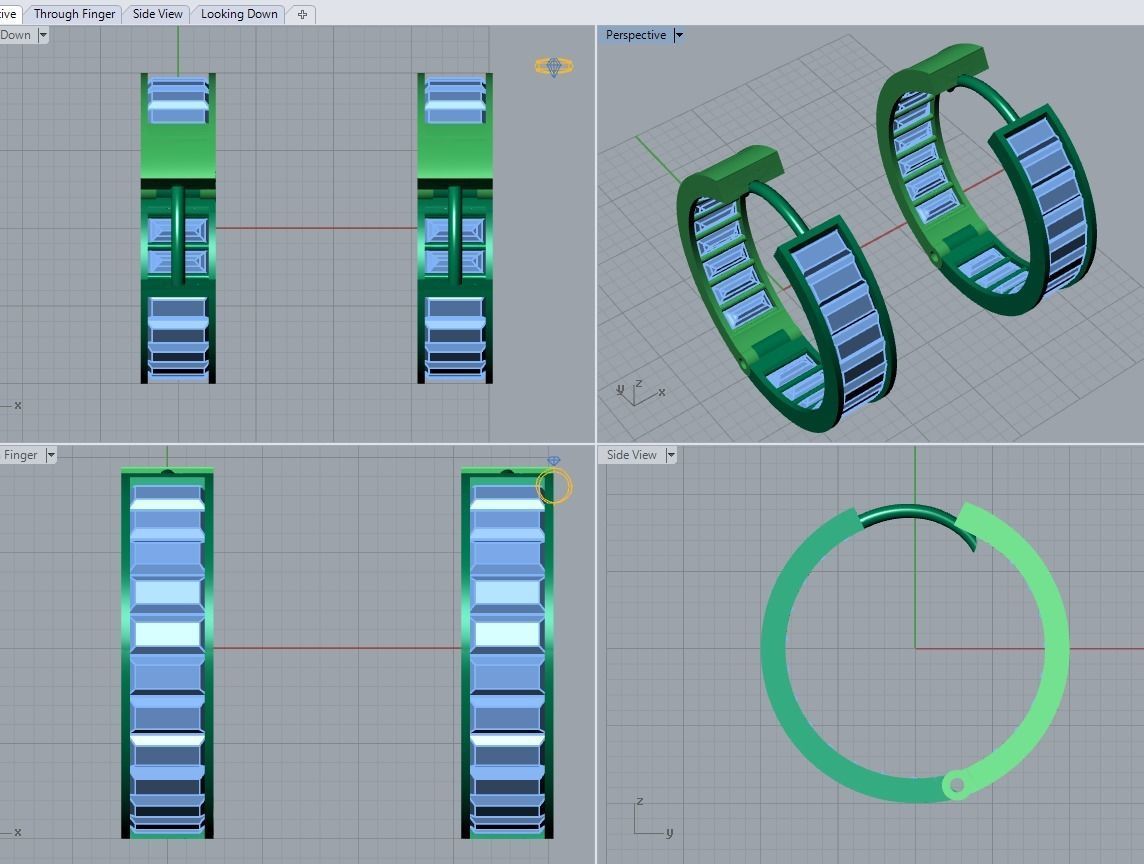 clasp earrings 5 in this package 3D Model Collection_14