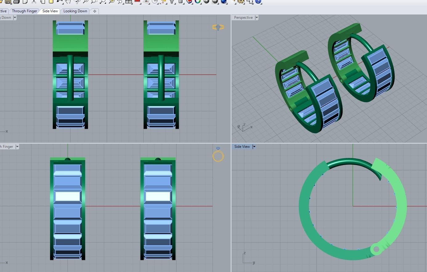 clasp earrings 5 in this package 3D Model Collection_6