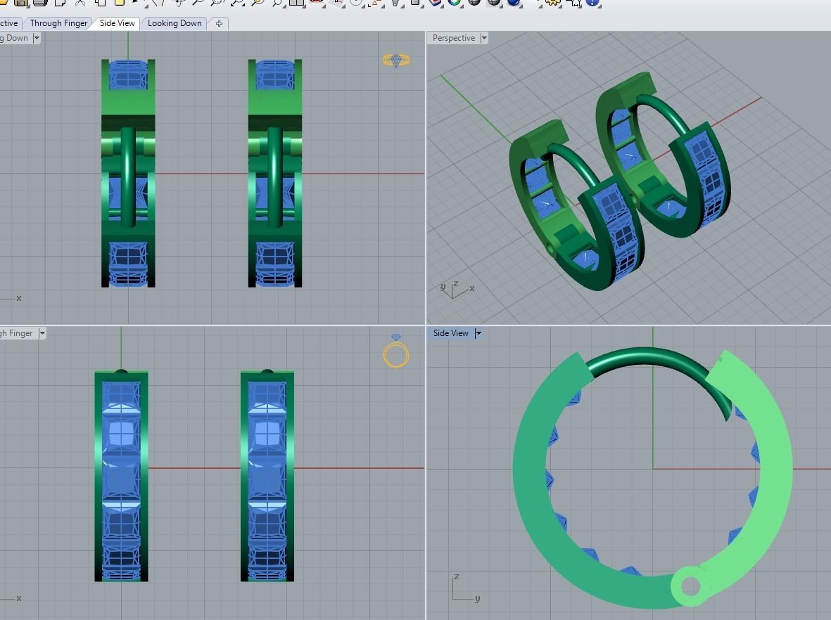 clasp earrings 5 in this package 3D Model Collection_23