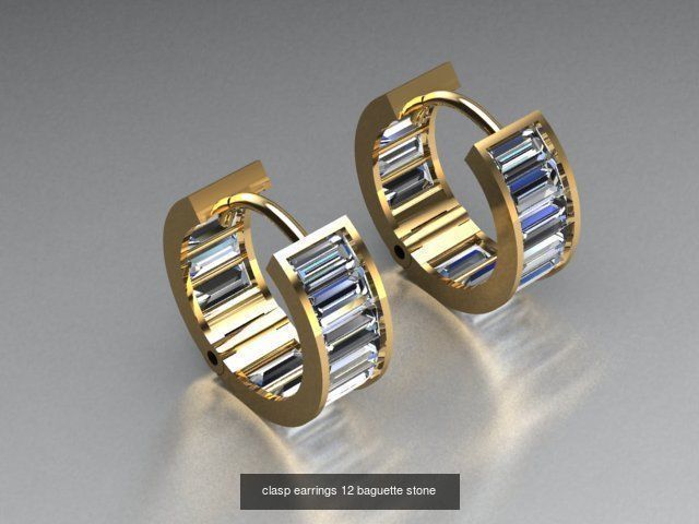 clasp earrings 5 in this package 3D Model Collection_5