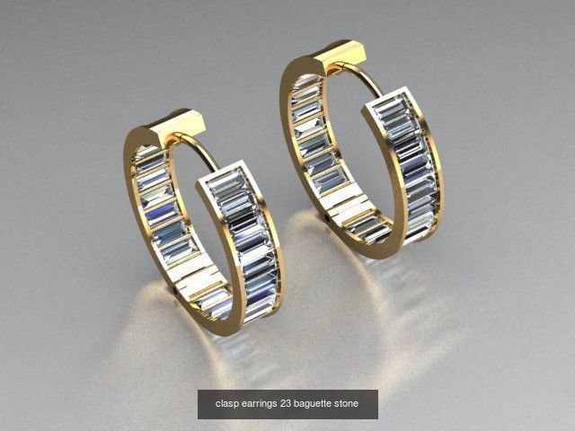 clasp earrings 5 in this package 3D Model Collection_4