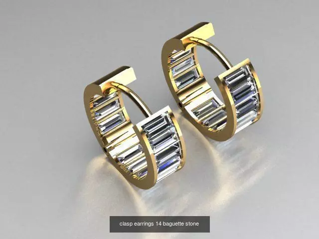 clasp earrings 5 in this package 3D Model Collection_0