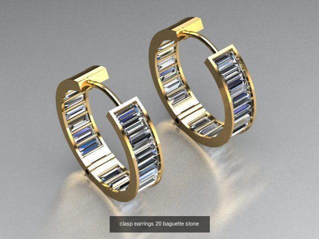 clasp earrings 5 in this package 3D Model Collection_3