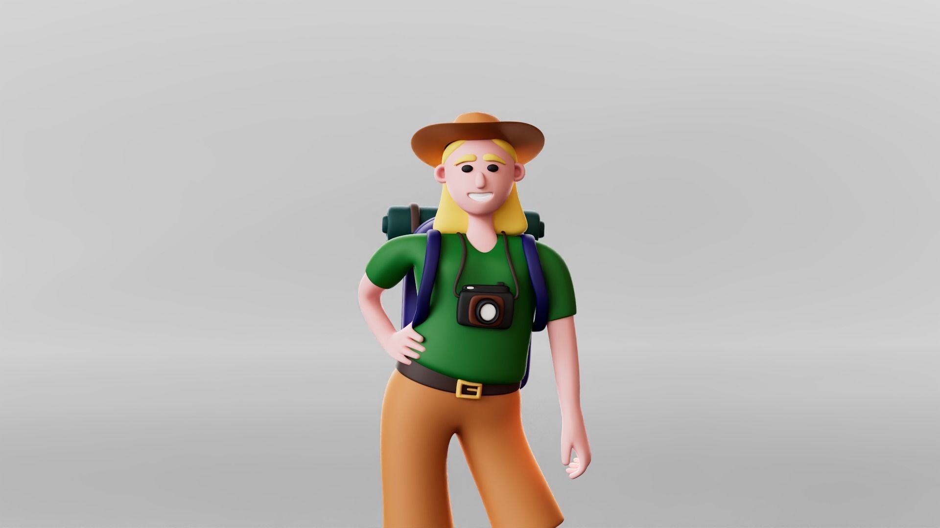 Tourists - Rigged 3D Characters 12 Animations Low-poly 3D model_9