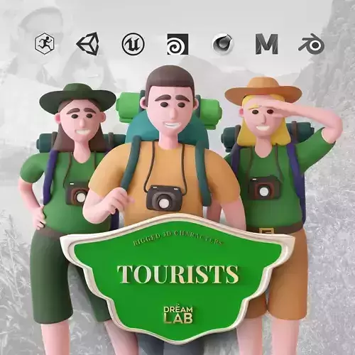 Tourists - Rigged 3D Characters 12 Animations