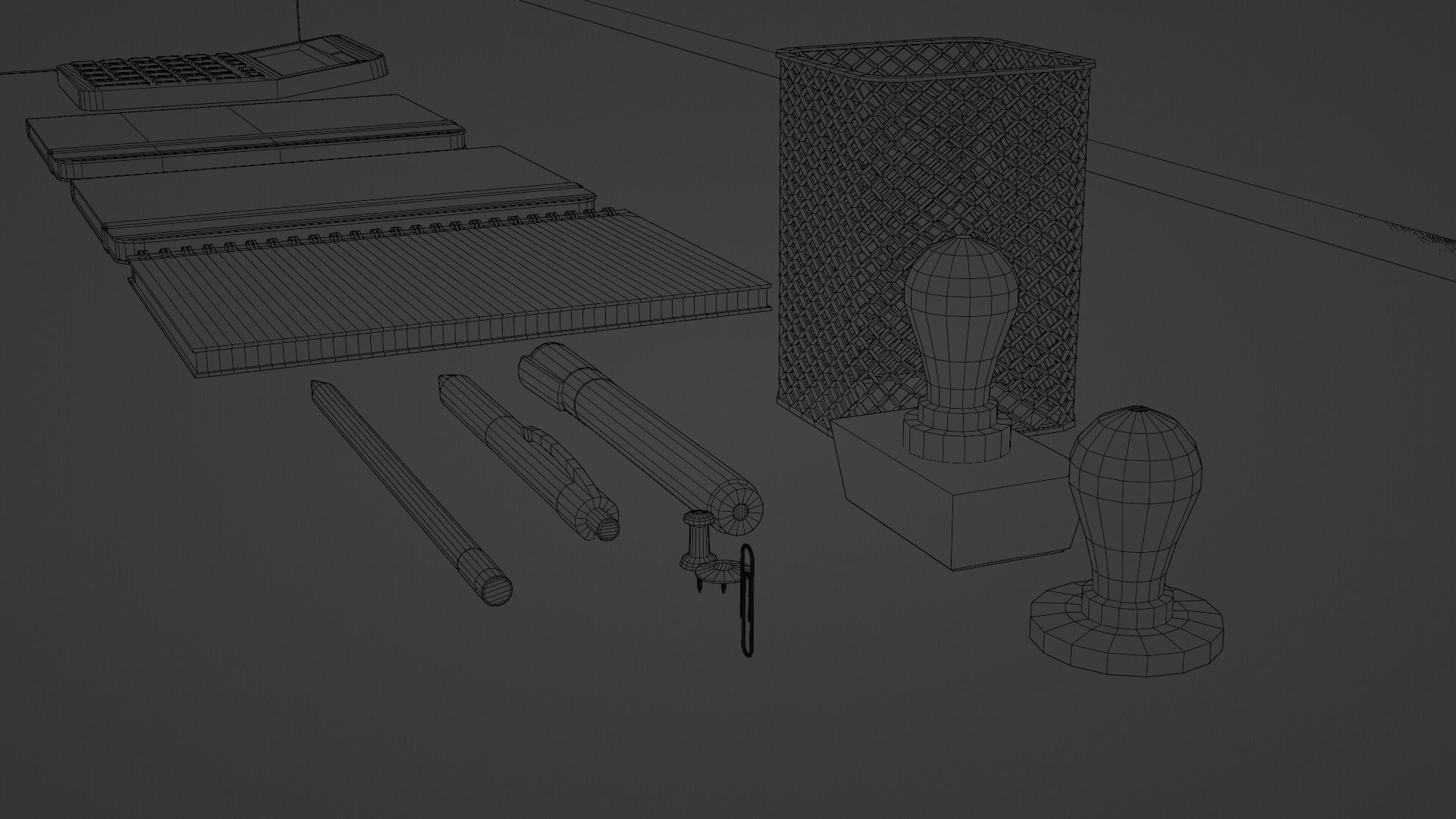 Office Props Low-poly 3D model_1