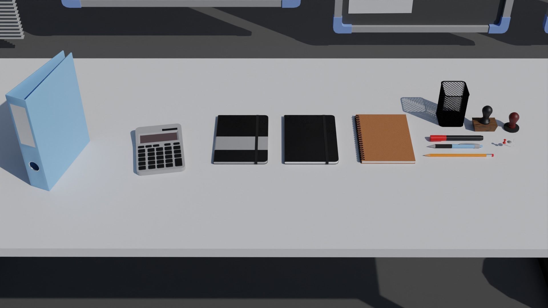 Office Props Low-poly 3D model_11
