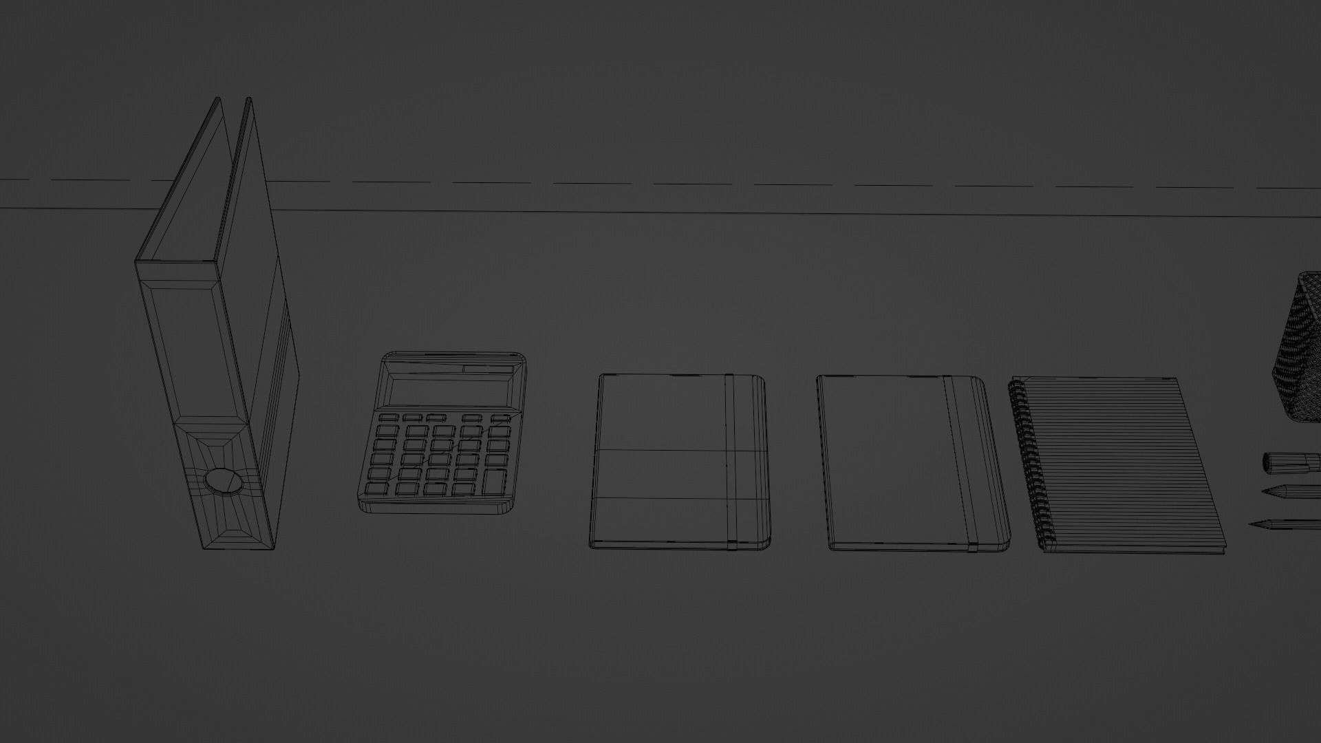 Office Props Low-poly 3D model_4