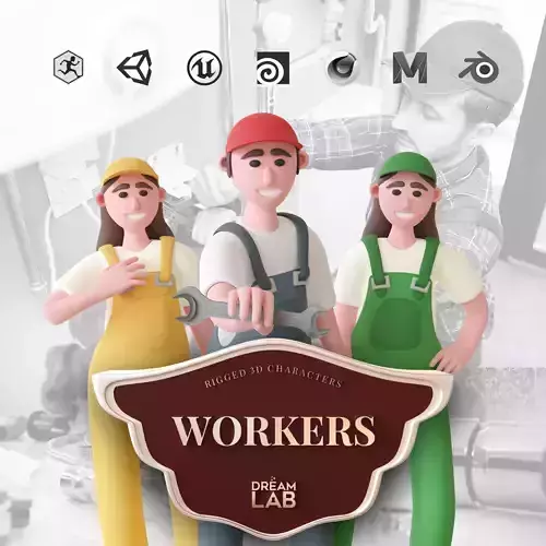 Workers - Rigged 3D Characters 12 Animations