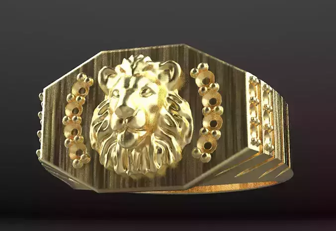 Lion chevalier ring 3D pintable