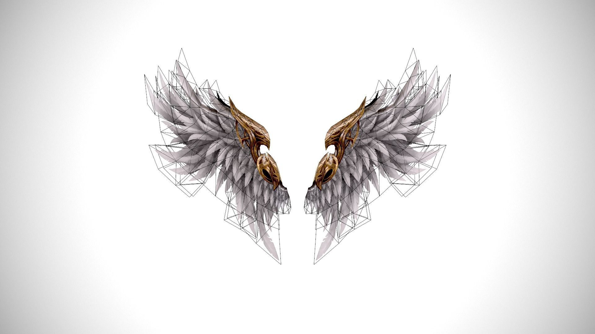 Angel Wings - 5 Variants Low-poly 3D model_6