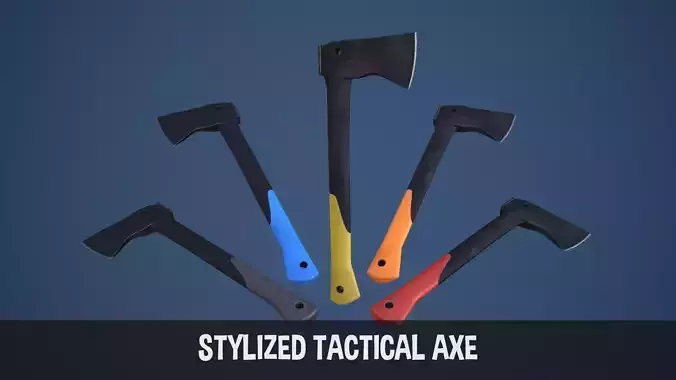 Stylized Tactical Axe Low-poly 3D model