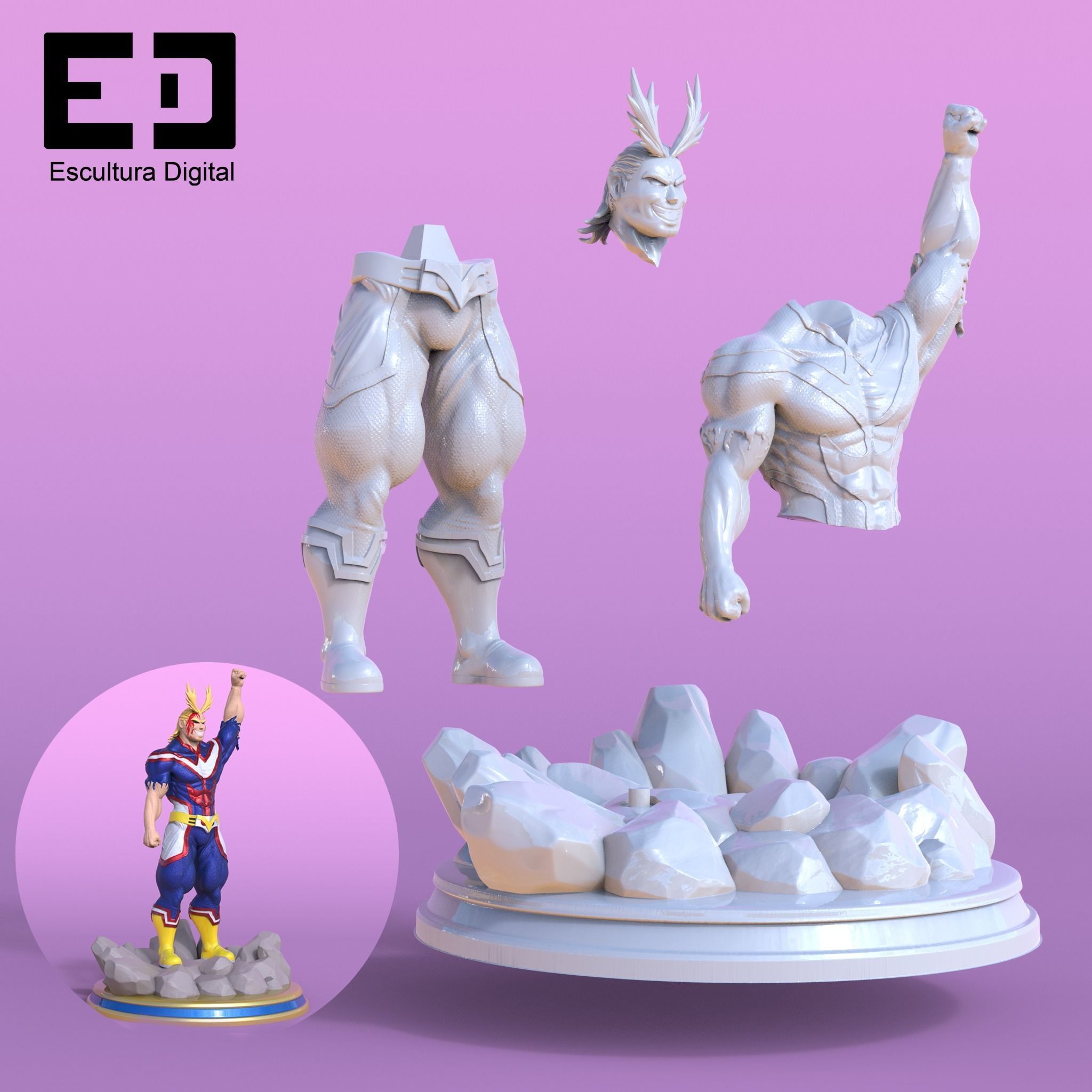 All Might 3D print model_3