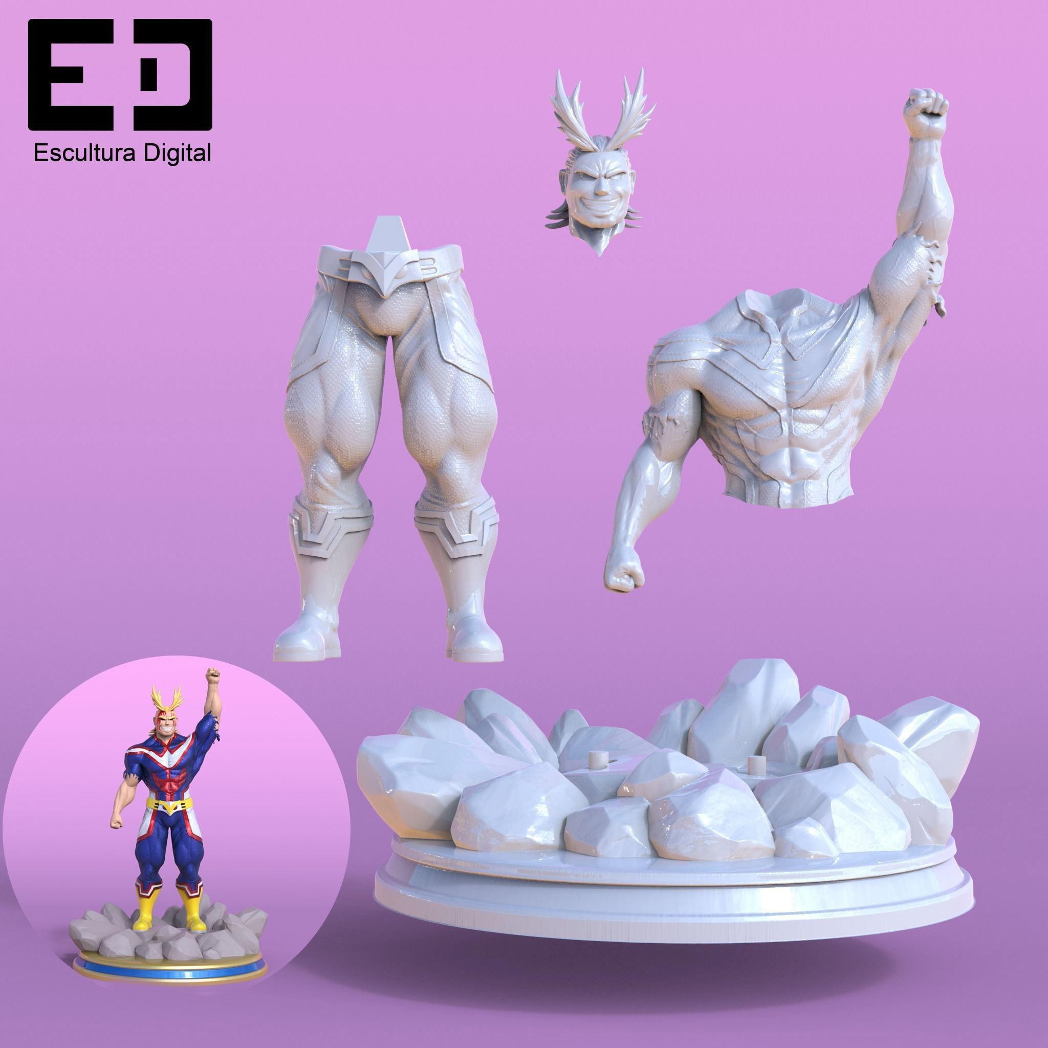 All Might 3D print model_1