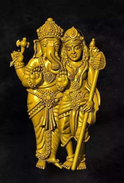 kumara swami ganapathi pendent dollar gold jewelry ornament 3D print model