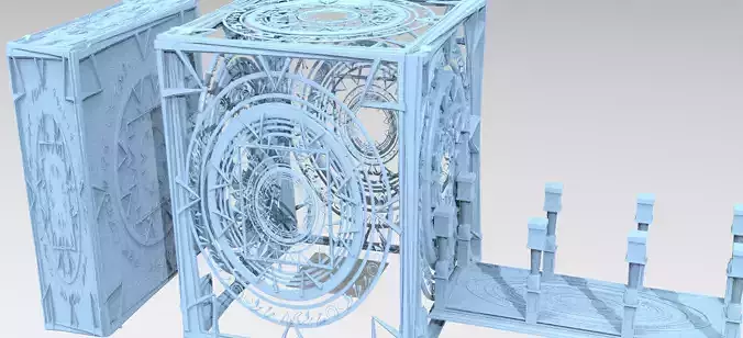 Observatory Baroque Floor Abstract pillars 4  3D model