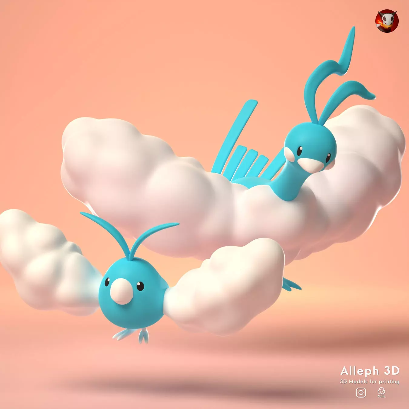 Pokemon swablu evolution pack 3D print model_0