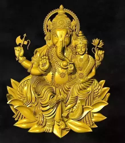 lakshmi ganapathi pendent   gold jewelry ornament silver 