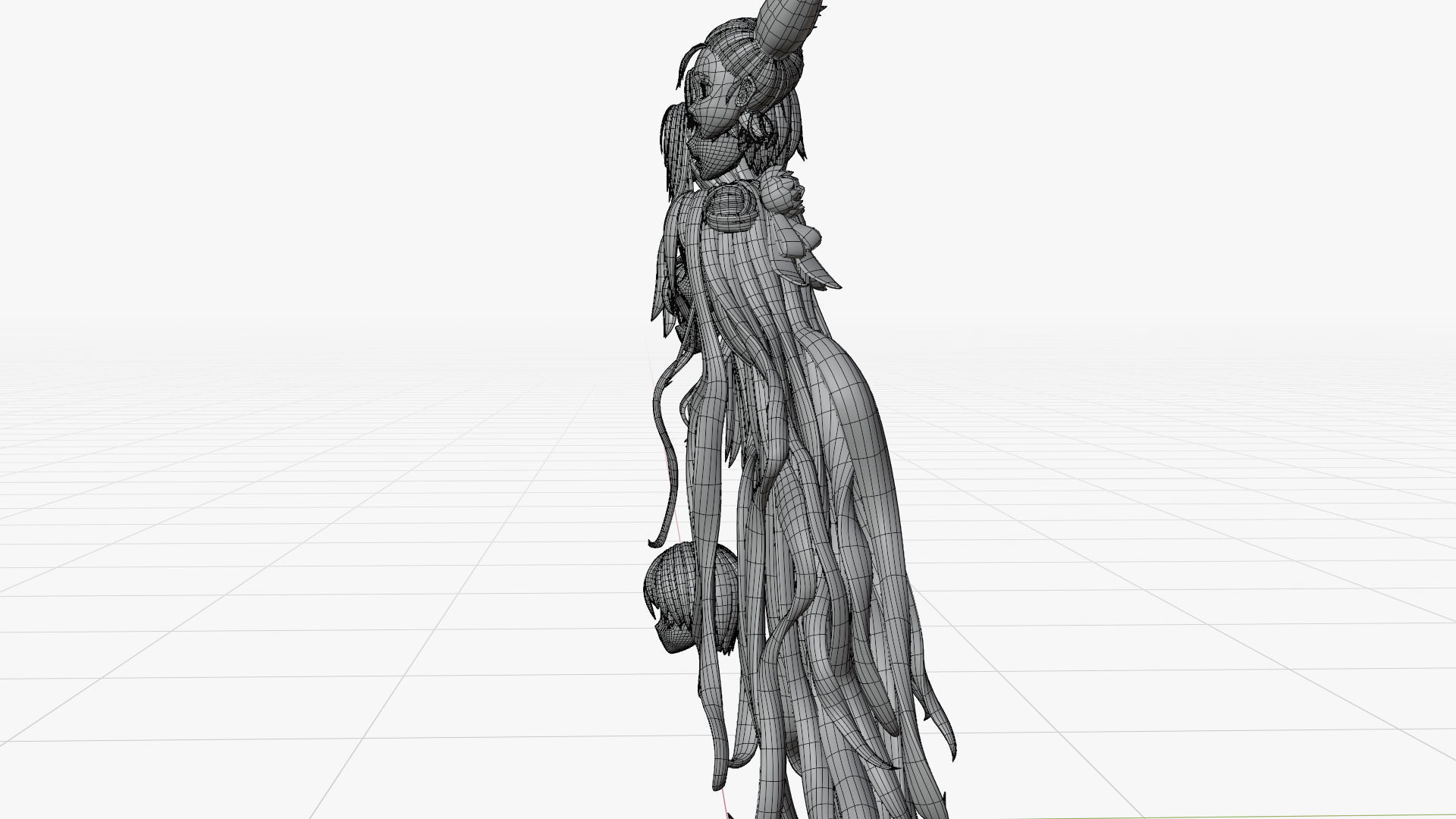 Anime Hair Low-poly 3D model_15