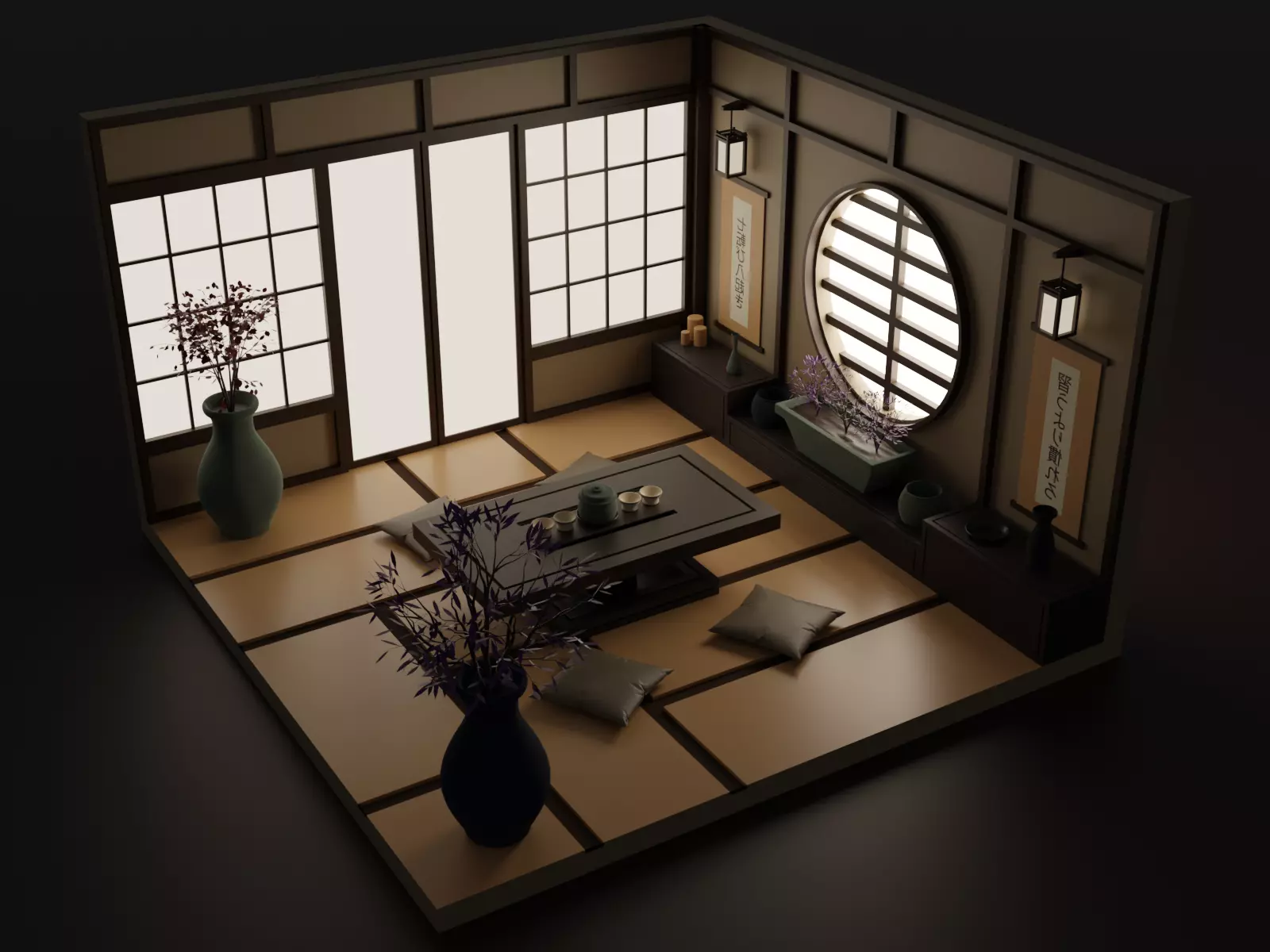 Mini Casa Japonesa  Low-poly 3D model_0