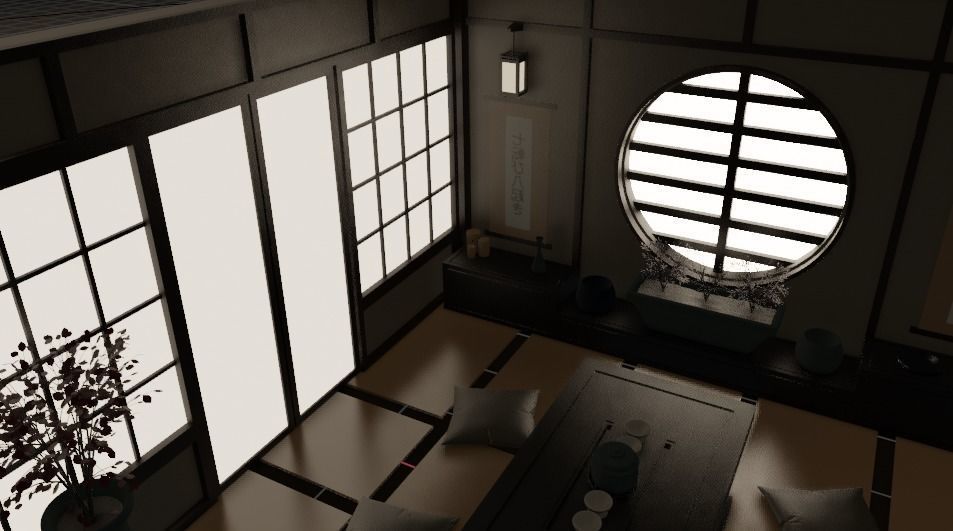 Mini Casa Japonesa  Low-poly 3D model_2