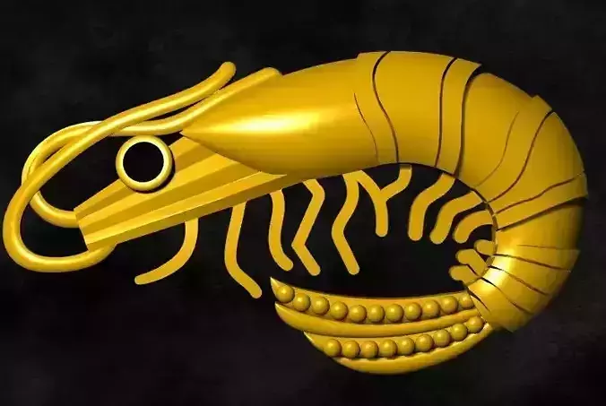 prawn locket pendent gold jewerly silver