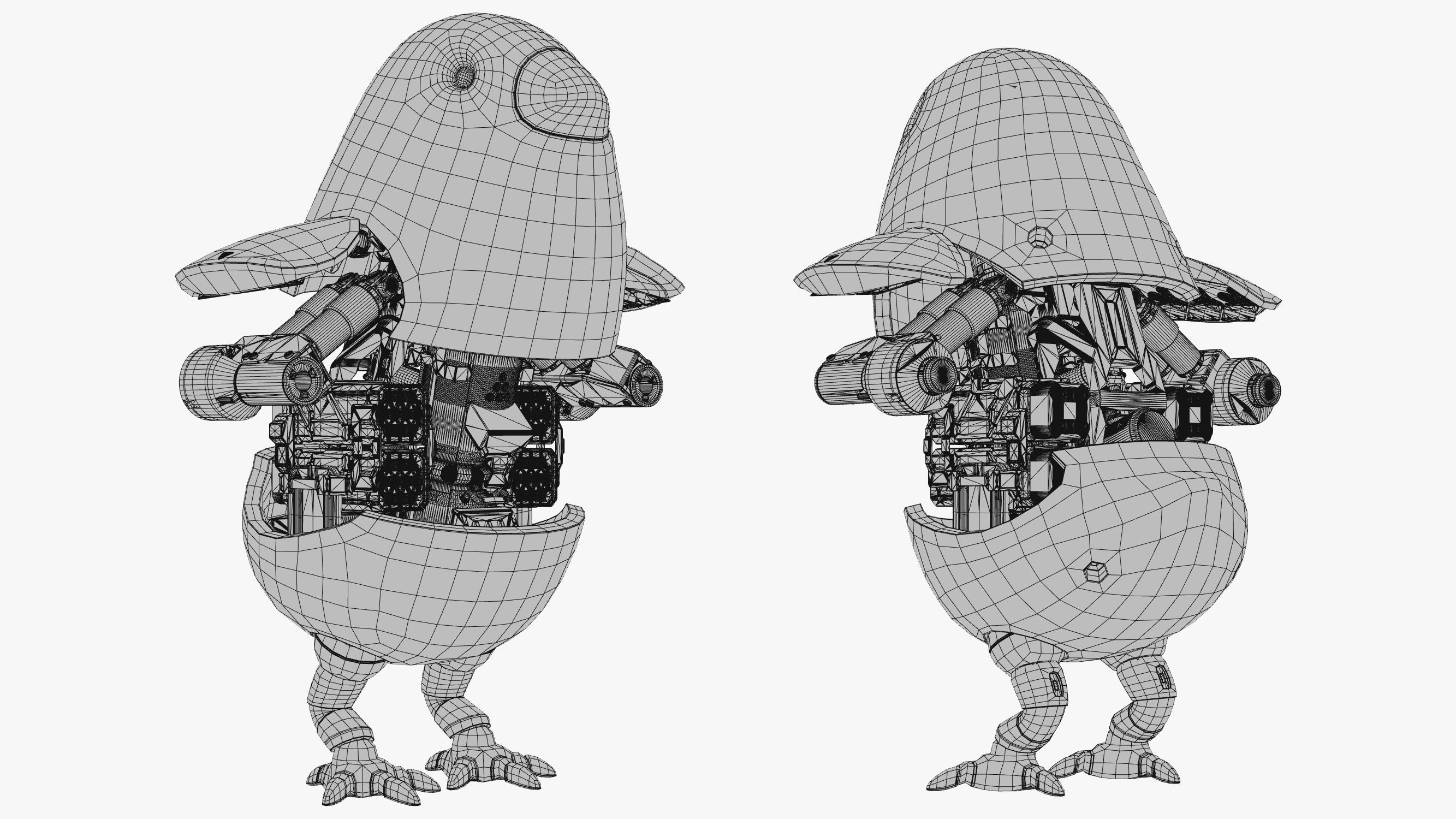 Chicken Robot 3DS Max 3D model_11