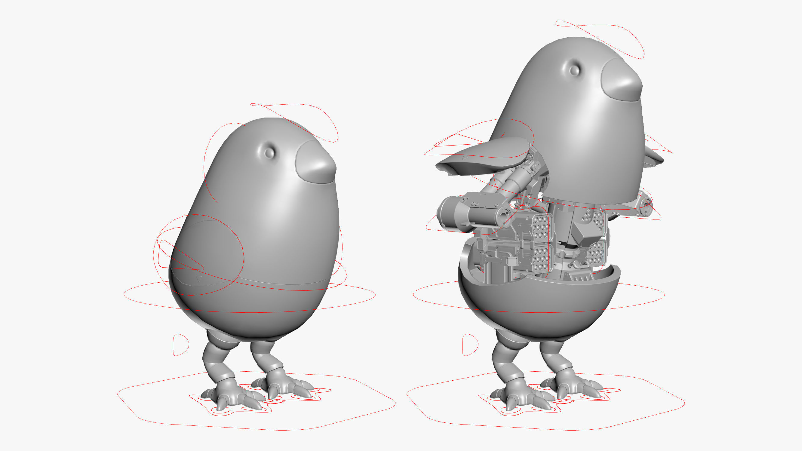 Chicken Robot 3DS Max 3D model_14