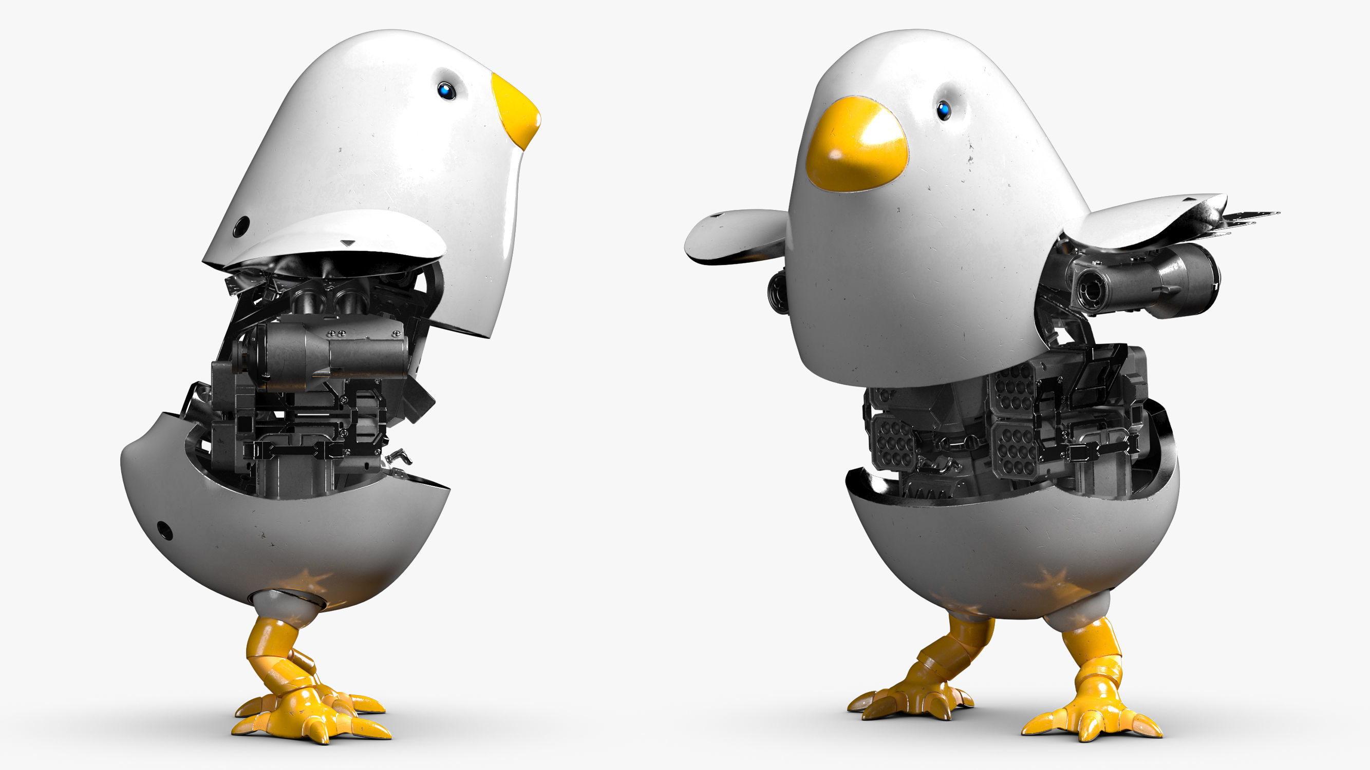 Chicken Robot 3DS Max 3D model_5